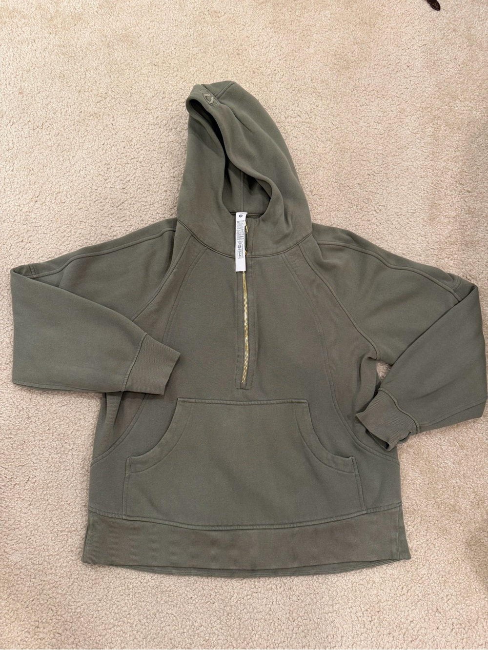 Lululemon Olive Half-Zip Scuba Sweatshirt - Women